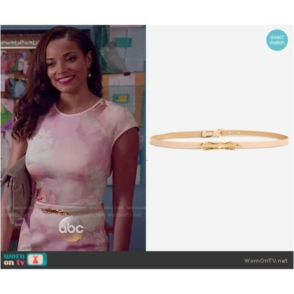 ?TED BAKER? Pink Rose Gold Skinny Bow Belt main image 5